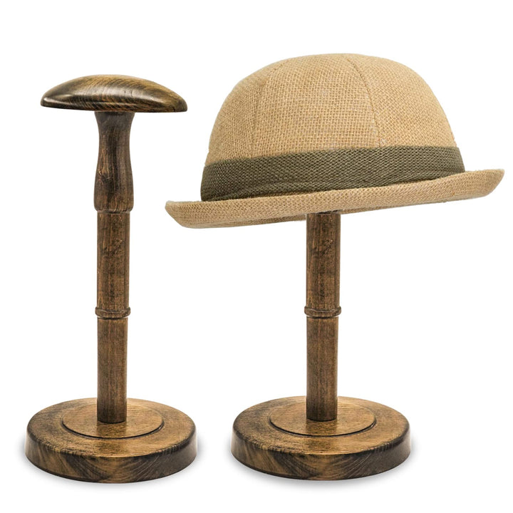 Vintage Holz Hutständer Dsiplay,Freistehender Perückenständer,Tisch-Hutständer,Halter für Mützen und