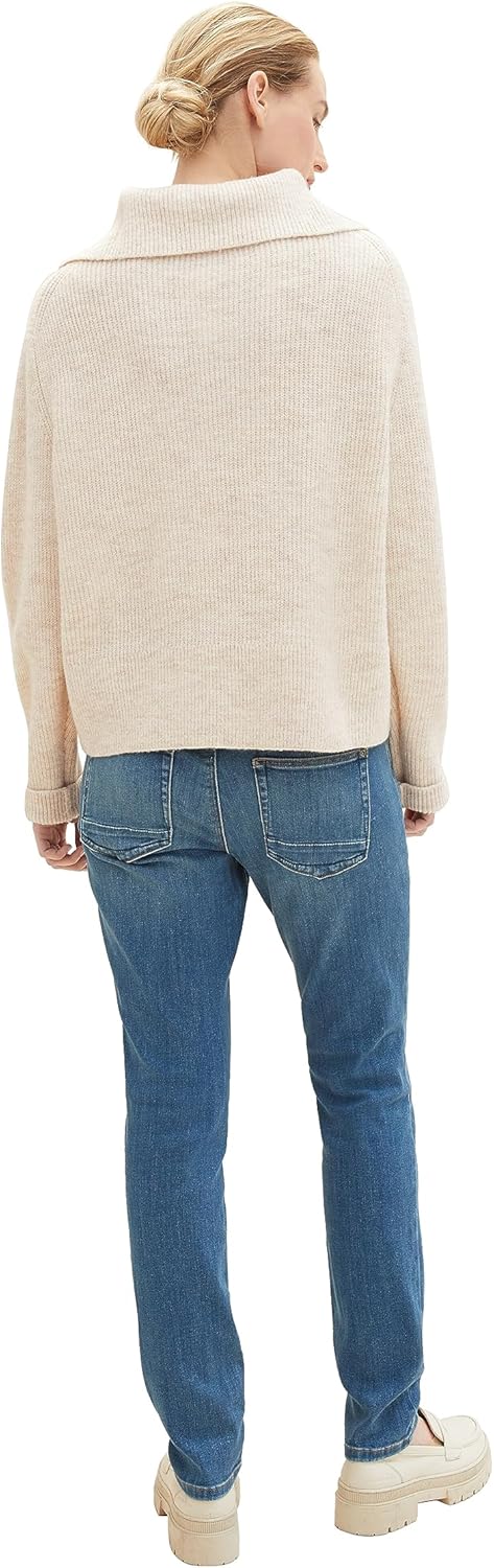 TOM TAILOR Damen Tapered Relaxed Jeans 25W / 30L 10119-used Mid Stone Blue Denim, 25W / 30L 10119-us