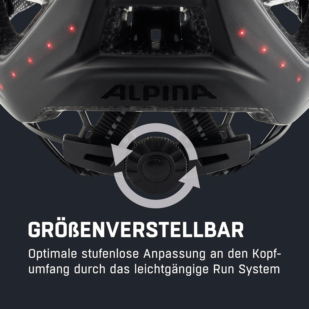 ALPINA HAGA LED - Stossabsorbierender, Beleuchteter & Optimal Anpassbarer Fahrradhelm Mit Integriert