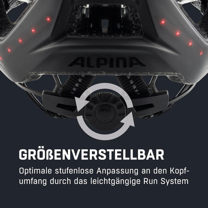 ALPINA HAGA LED - Stossabsorbierender, Beleuchteter & Optimal Anpassbarer Fahrradhelm Mit Integriert