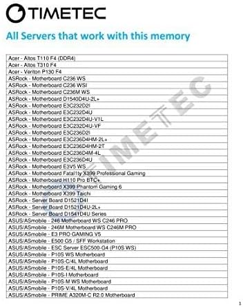 Timetec Hynix IC 16GB KIT (2x8GB) DDR4 2400 MHz PC4-19200 Ungepufferter ECC 1,2 V CL17 1Rx8 Single R