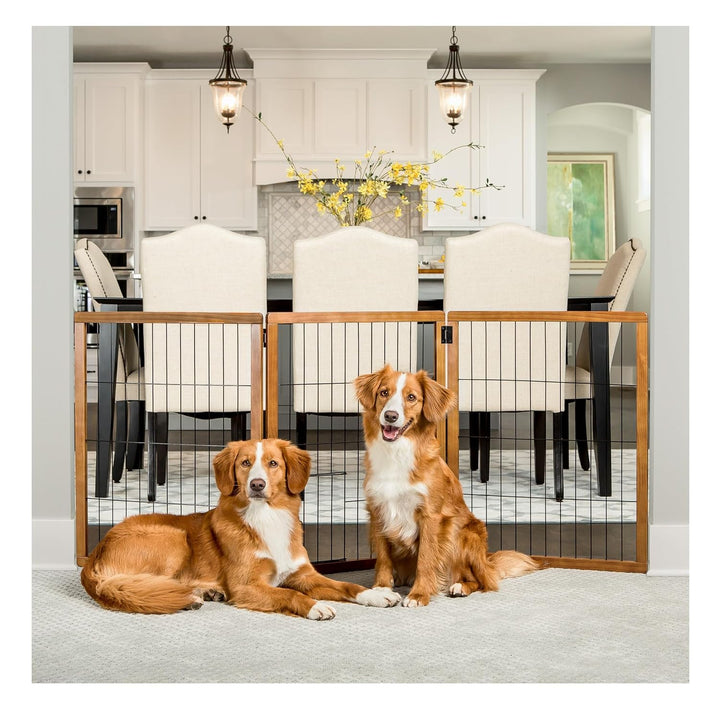 Carlson Pet Products Design Paw Haustiergitter aus Holz, extra hoch, 157 cm, 3 Paneele, Braun
