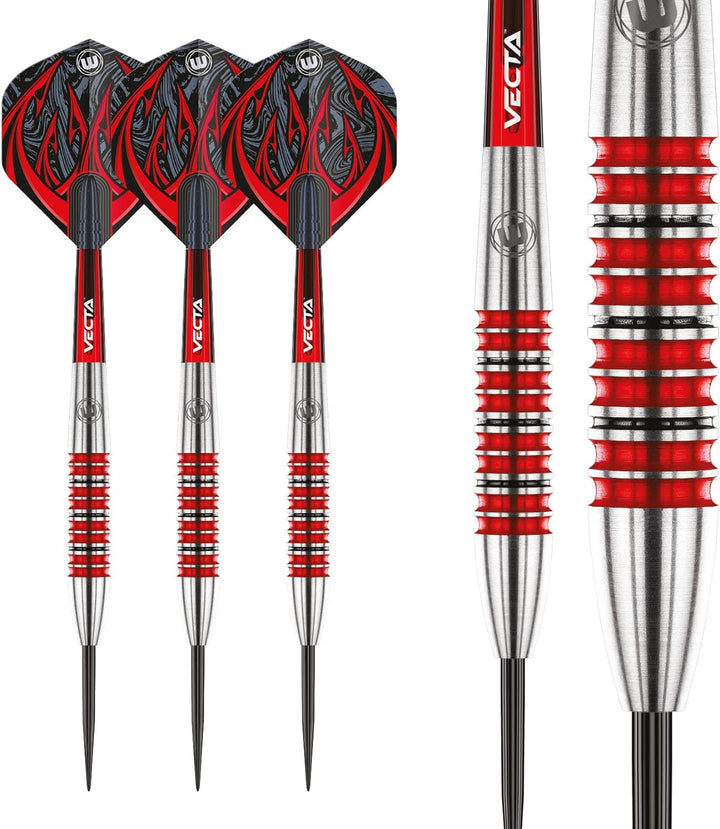 WINMAU Diablo Profi Stahlspitze Wolfram Dartpfeile mit Flüge und Stiele (Wellen) 24g Torpedo, 24g To
