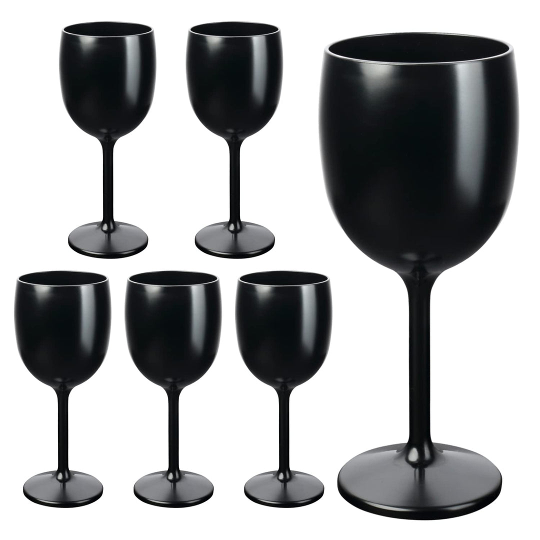 Schramm® Mehrweg Weingläser in schwarz wählbar 6, 12, 24 oder 48 Stück Champagner Glas Sektflöten Se
