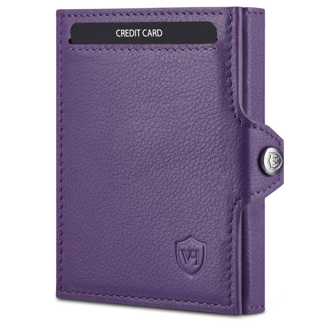 VON HEESEN Slim Wallet mit XL Münzfach Violet Violet XL MÜNZFACH (Kartenslot), Violet XL MÜNZFACH (K
