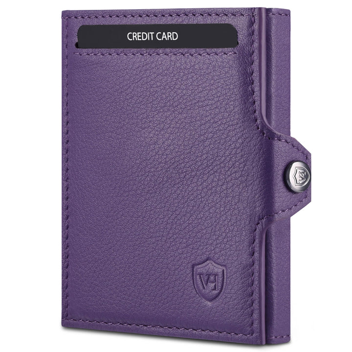 VON HEESEN Slim Wallet mit XL Münzfach Violet Violet XL MÜNZFACH (Kartenslot), Violet XL MÜNZFACH (K