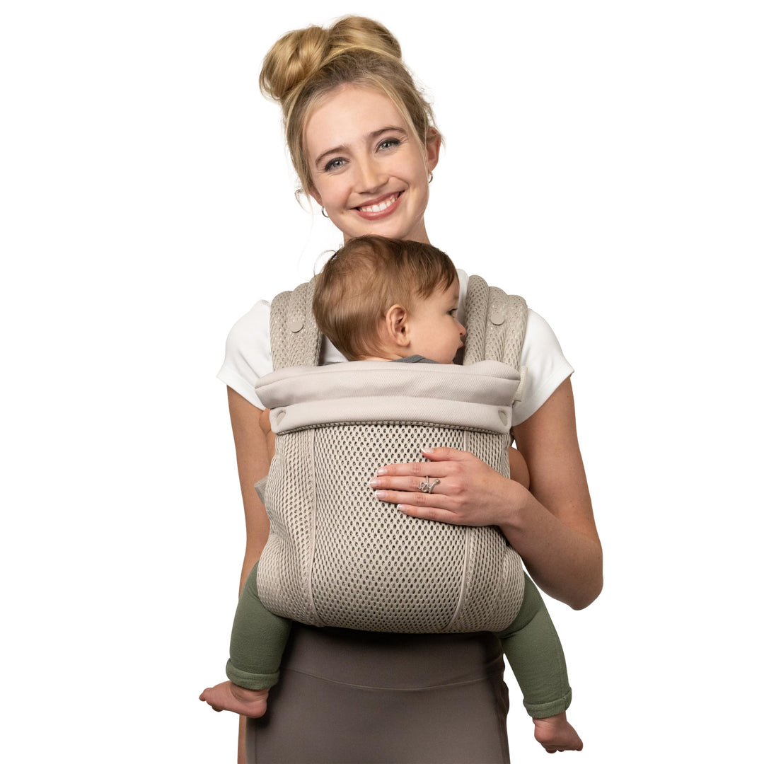Infantino Honey Blossom Airy Babytrage, Ergonomisch, M-Position, Gleitsitz, Kreuzträger, 3,2–18,1 Kg