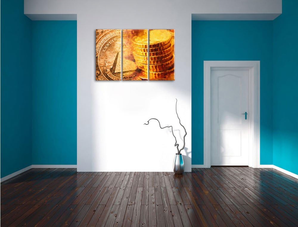 Pixxprint Illuminati Pyramide als Leinwandbild/Grösse: 3 Teilig (120x80) cm/Wandbild/Kunstdruck/fert