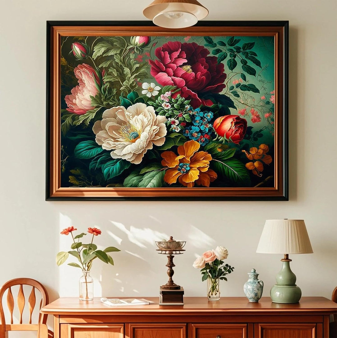 JATOK 3 Stück Malen Nach Zahlen Erwachsene, DIY Blumen Gemälde für Anfänger, Handgemalt Ölgemälde Le