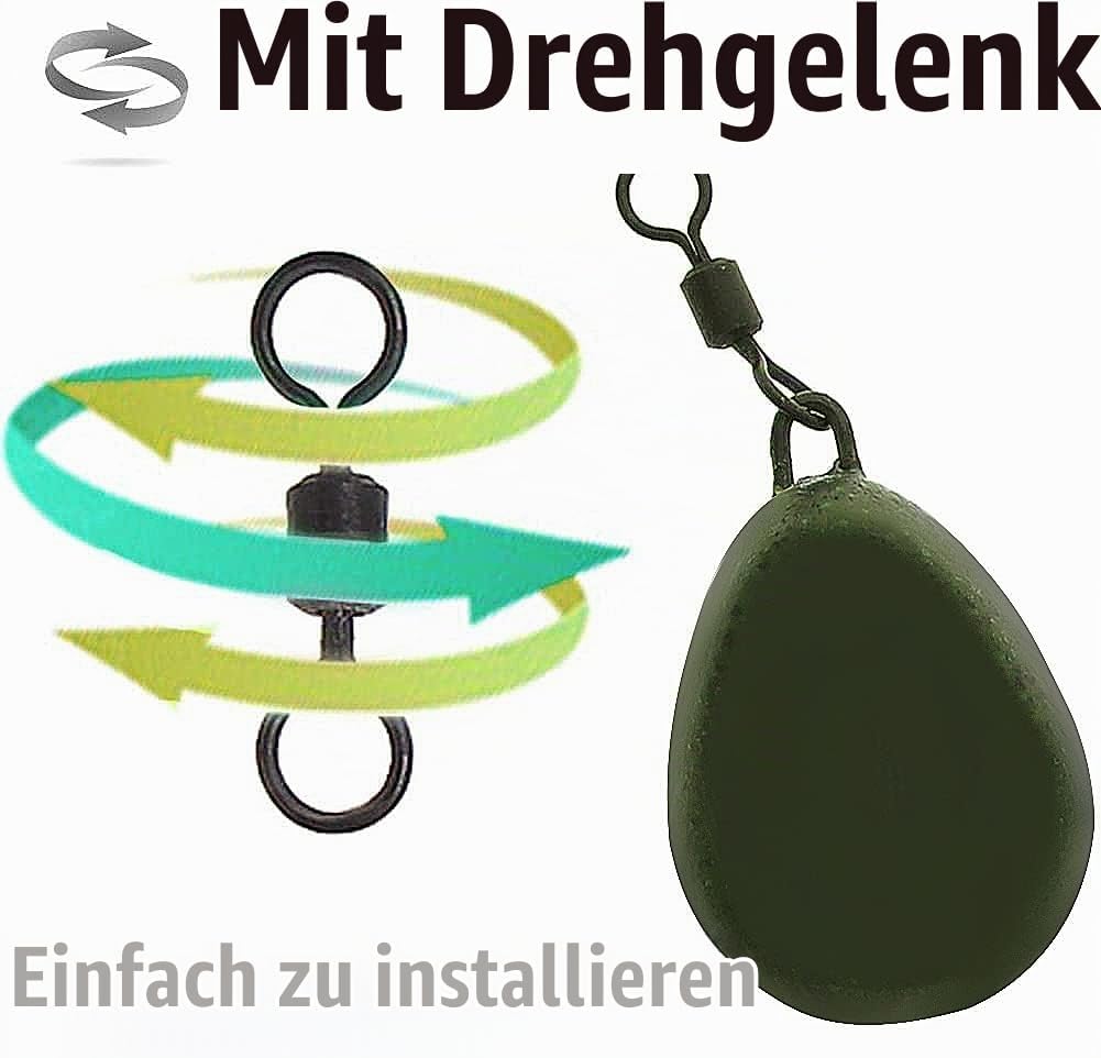 Croch Karpfen Zubehöre Set 10 Stück 4 Verschiedene Grösse mit Wirbel zum karpfenangeln