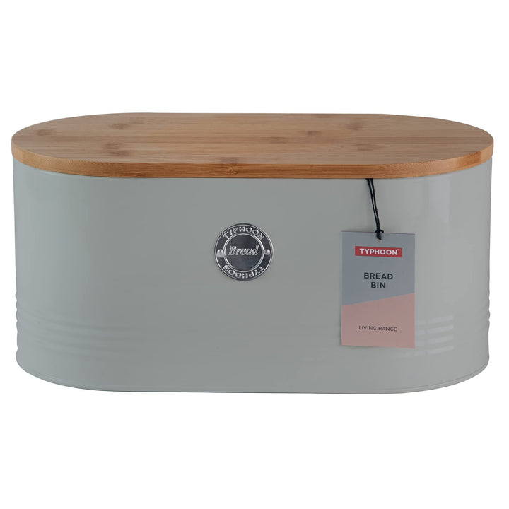 Typhoon Living Collection, pastellgrau, 7,5 Liter Brotkasten, Stahl, Holz, Silikon, grau