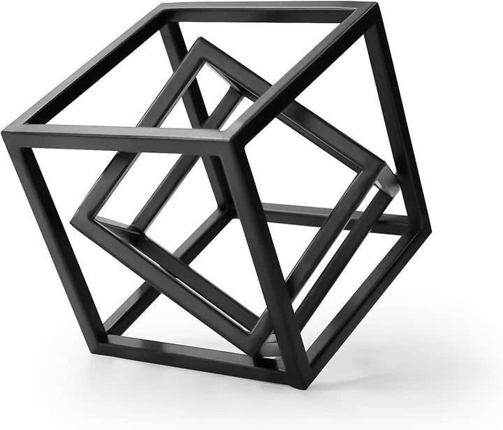 Aoneky Würfel Geometrische Eiserne Statue - Moderner Skulptur für Schlafzimmer, Salon,Haus, Bücherre
