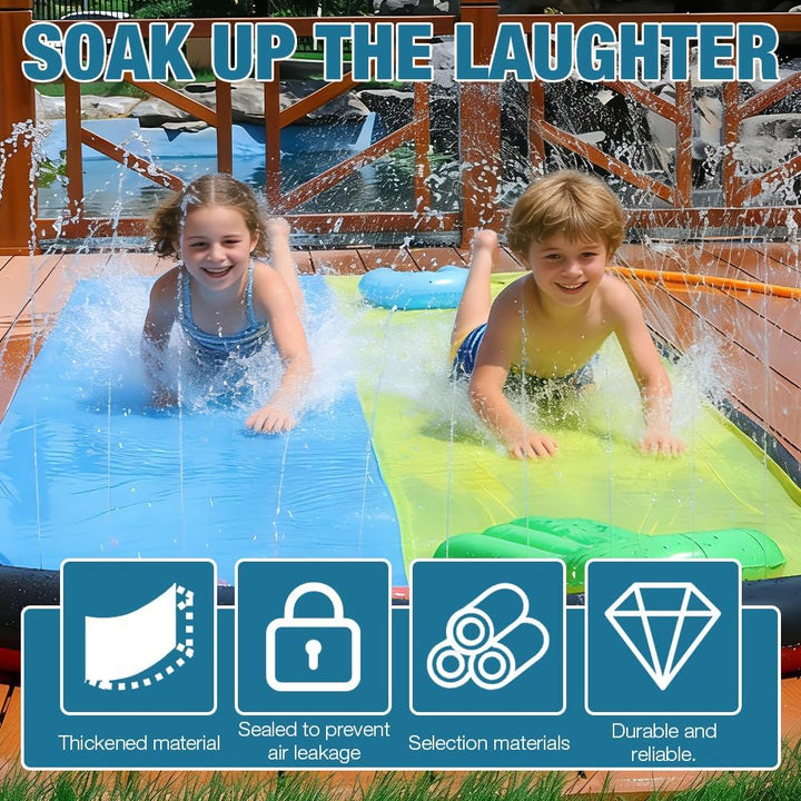 Wasserrutsche Garten für Kinder,480 cm/15.8ft Aufblasbare Wasserrutsche mit Eingebautem Sprinkler,Do