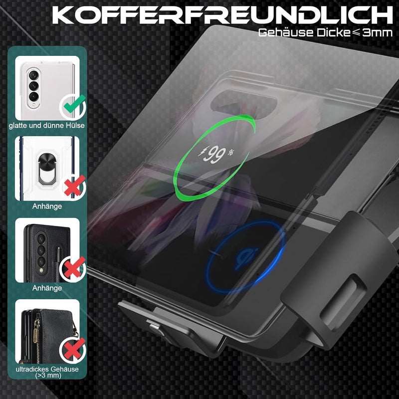 NEWZEROL Kabelloser Kfz-Ladegerät Halter kompatibel für Galaxy Z Fold 2/3/4, Lüftungsschlitze und Ar