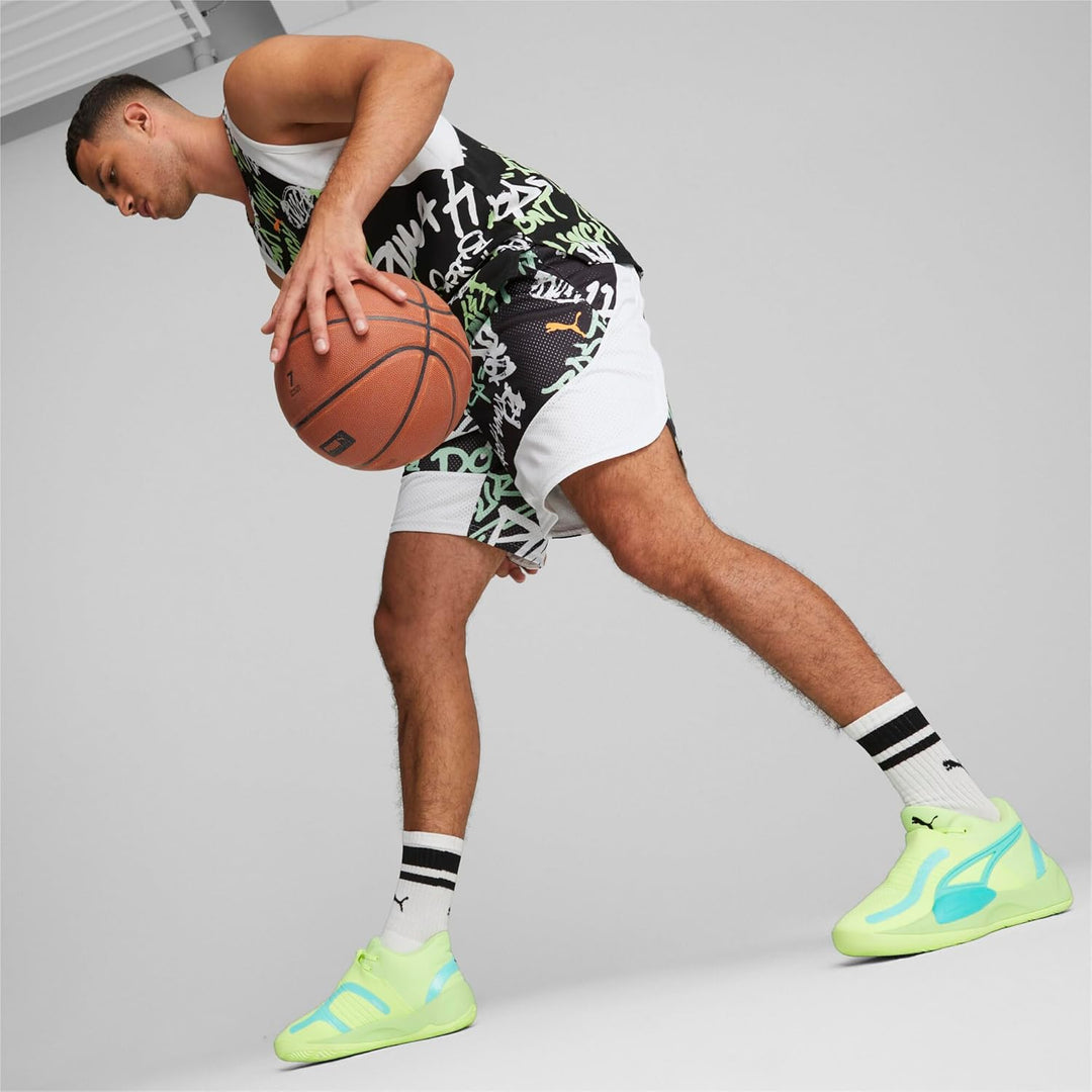 Puma Herren Rise NitroBasketballschuh 42.5 EU Fast Yellow Elektrische Pfefferminze, 42.5 EU Fast Yel
