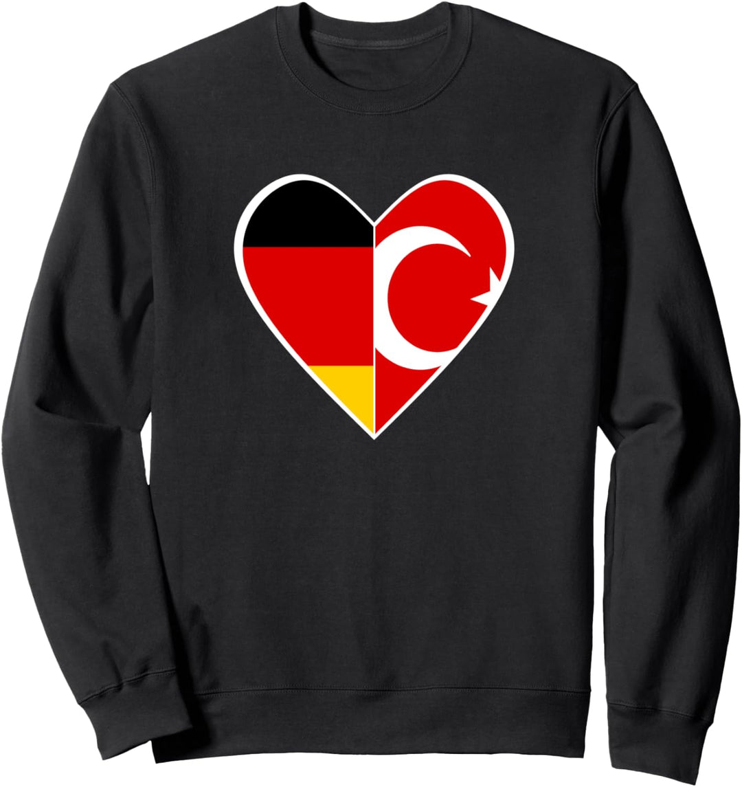 Nationalität & Freundschaft - Deutsch und Türkisch - Herz Sweatshirt
