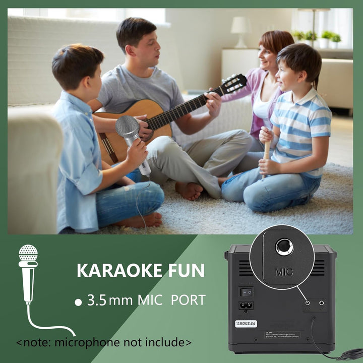 Tragbarer CD-Player Boombox 20W für Draussen, Eingebaute wiederaufladbare BatterieFM-Radio/Bluetooth