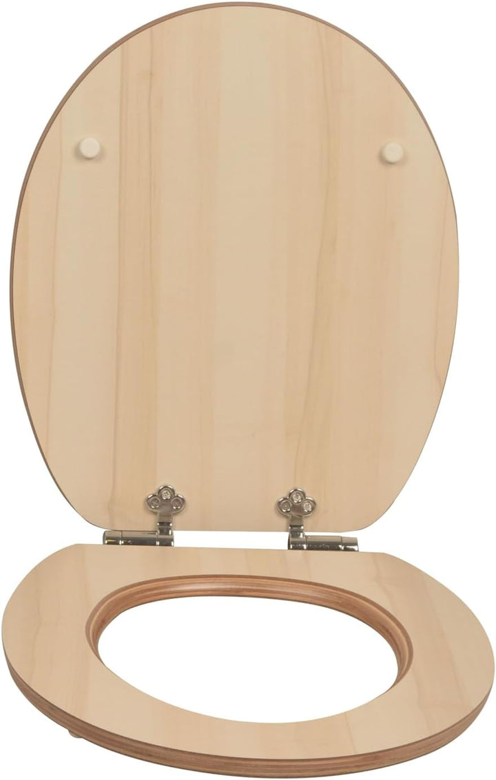 sanicomfort WC Sitz Maple matt lackiert, MDF Holzkern, mit Absenkautomatik, Toilettensitz mit Klodec