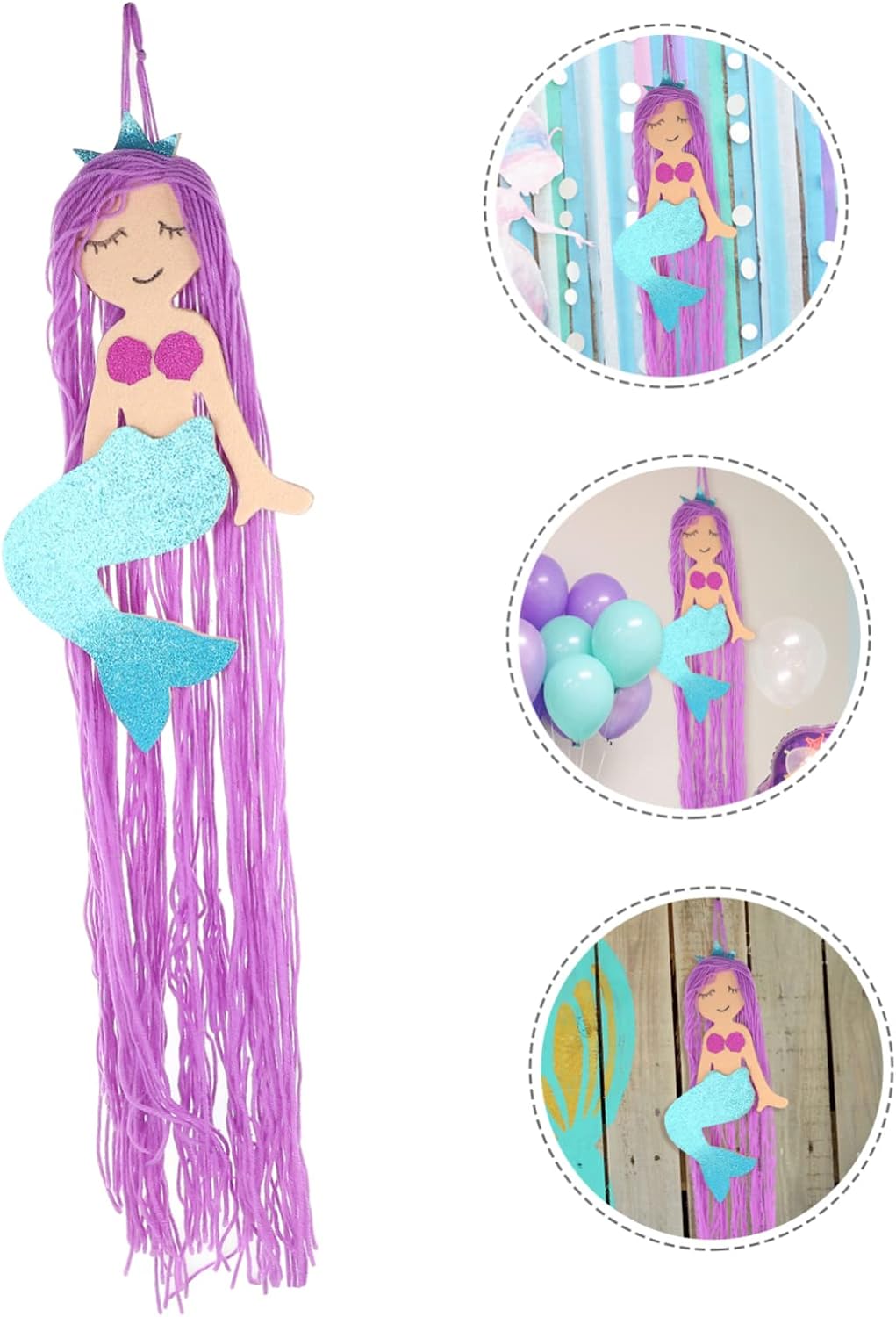 TOYANDONA Wanddekor Meerjungfrau Tassel Haarschmuck Aufbewahrung Haarklammern Organizer Kinderzimmer