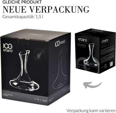 KROSNO Wein-Dekanter Wein-Karaffe | 1500 ML | Set von 1 | Vinoteca Kollektion | Rotwein Dekantierer