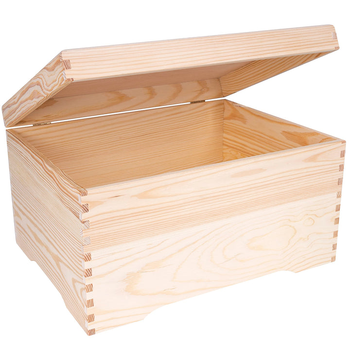 Creative Deco XXL Grosse Holz-Kiste Holztruhe mit Deckel | 40 x 30,5 x 24 cm | Erinnerungsbox Holzbo