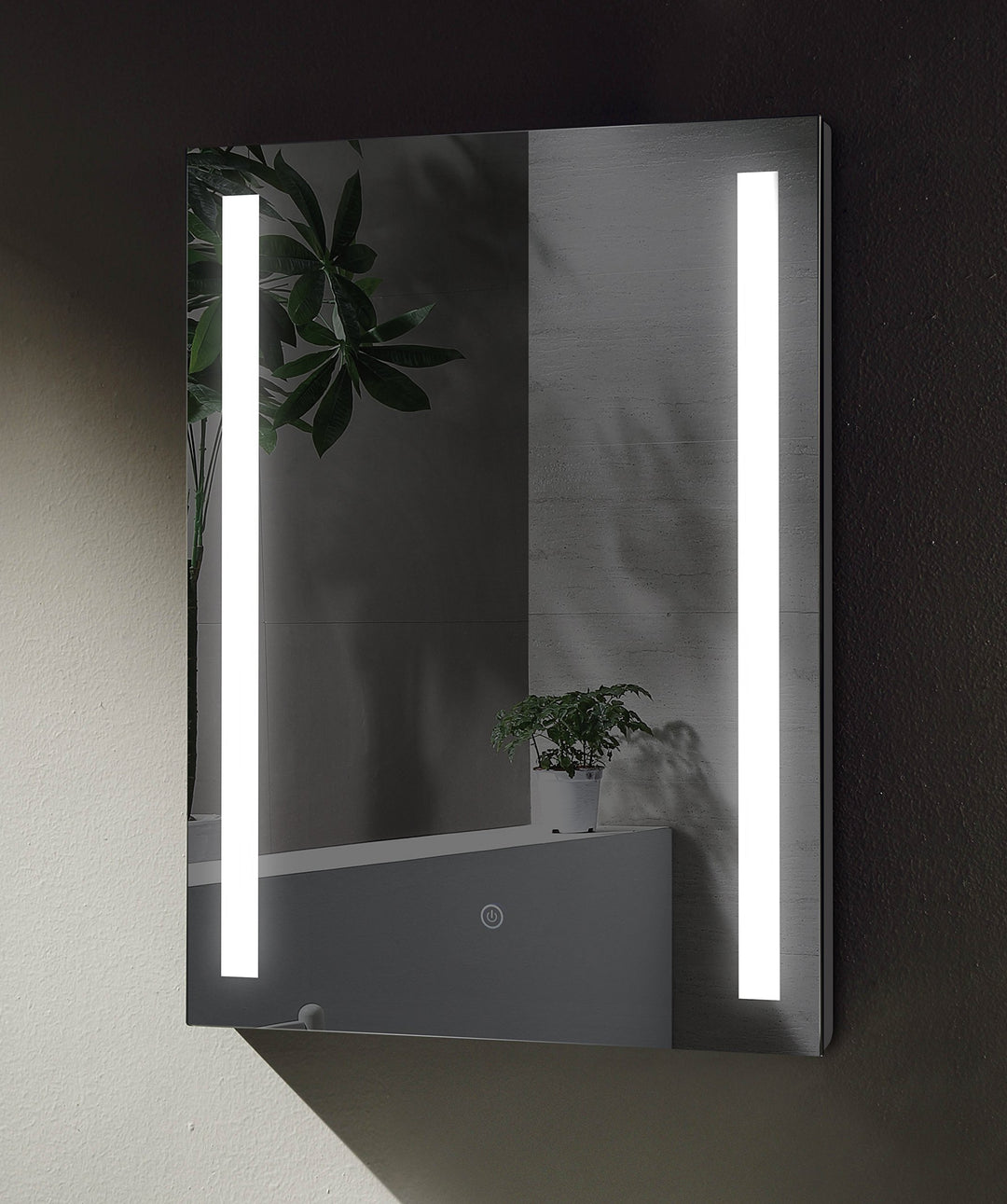 Sogoo SGSpiegel Badspiegel mit seitlicher LED Beleuchtung, Badezimmerspiegel 70x50cm, Lichtfarbe Wei