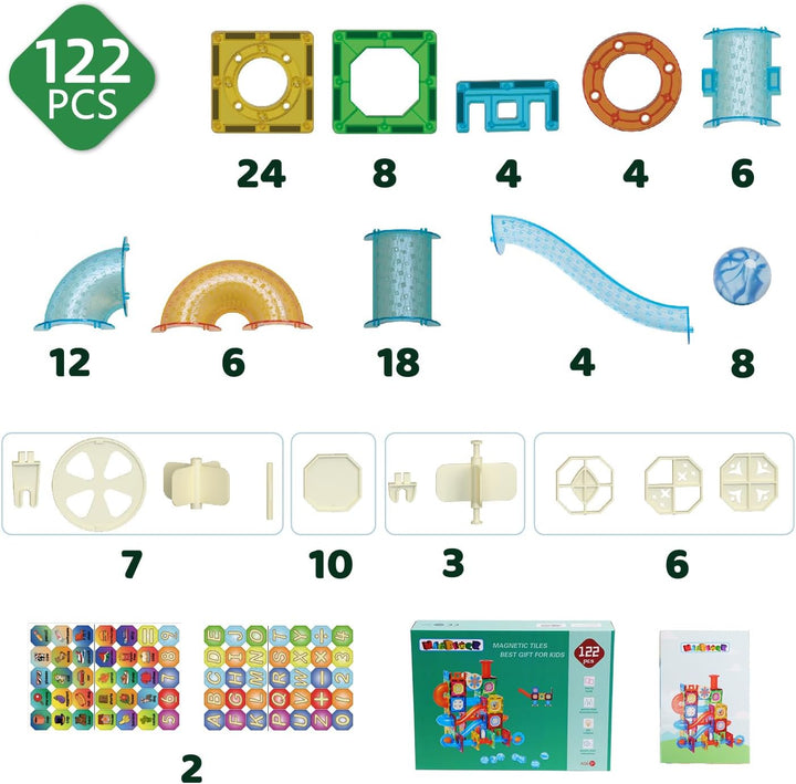 Magblock 122 Teile Magnetische Bausteine,Magnete Spielzeug für Kinder,STEM Pädagogisches Konstruktio