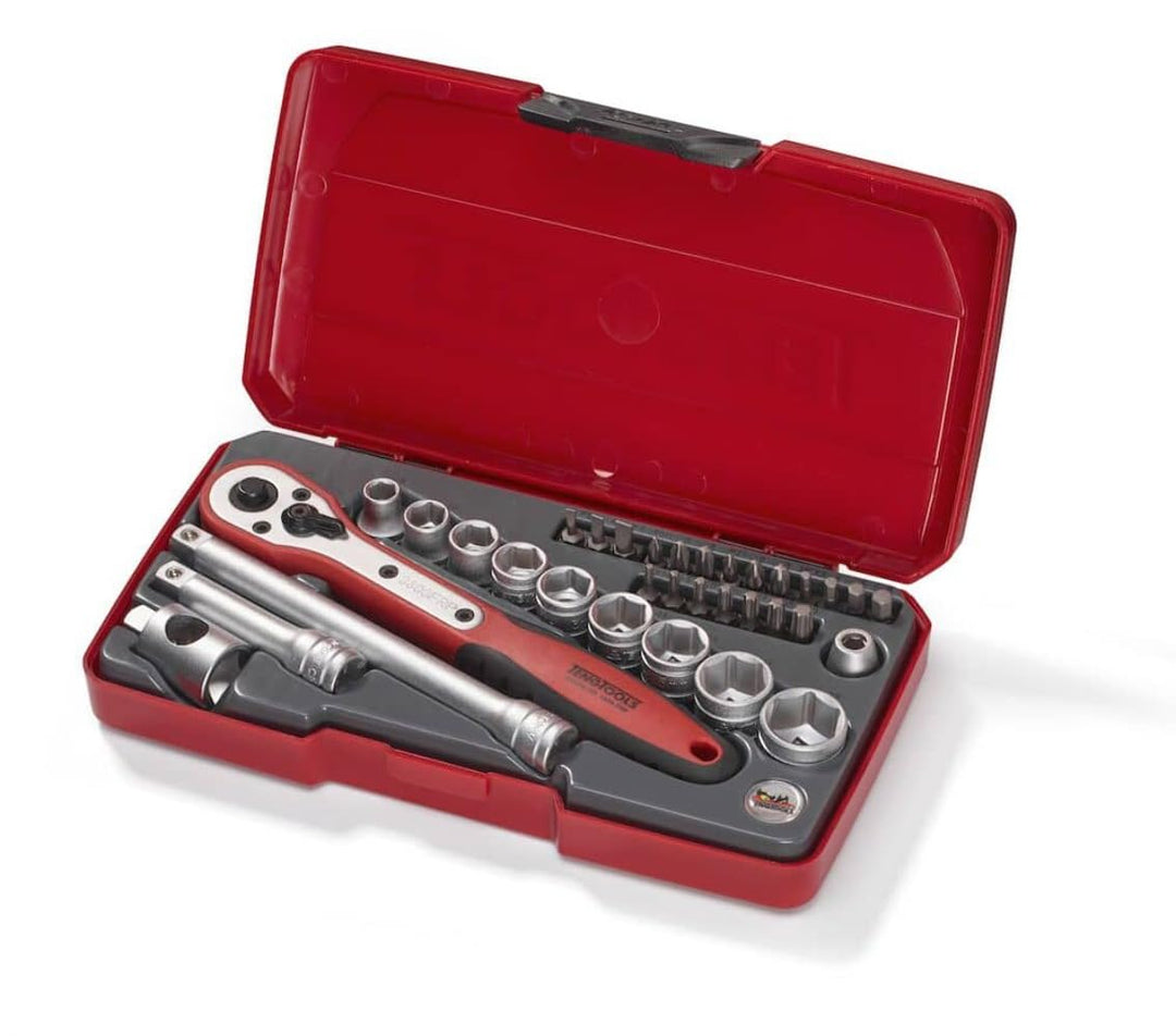 Teng t3834 3/8 Zoll Vierkant Stecknuss- und Bit-Set 34-) 1 Vierkantantrieb 0,95 cm (3/8"), 1 Vierkan