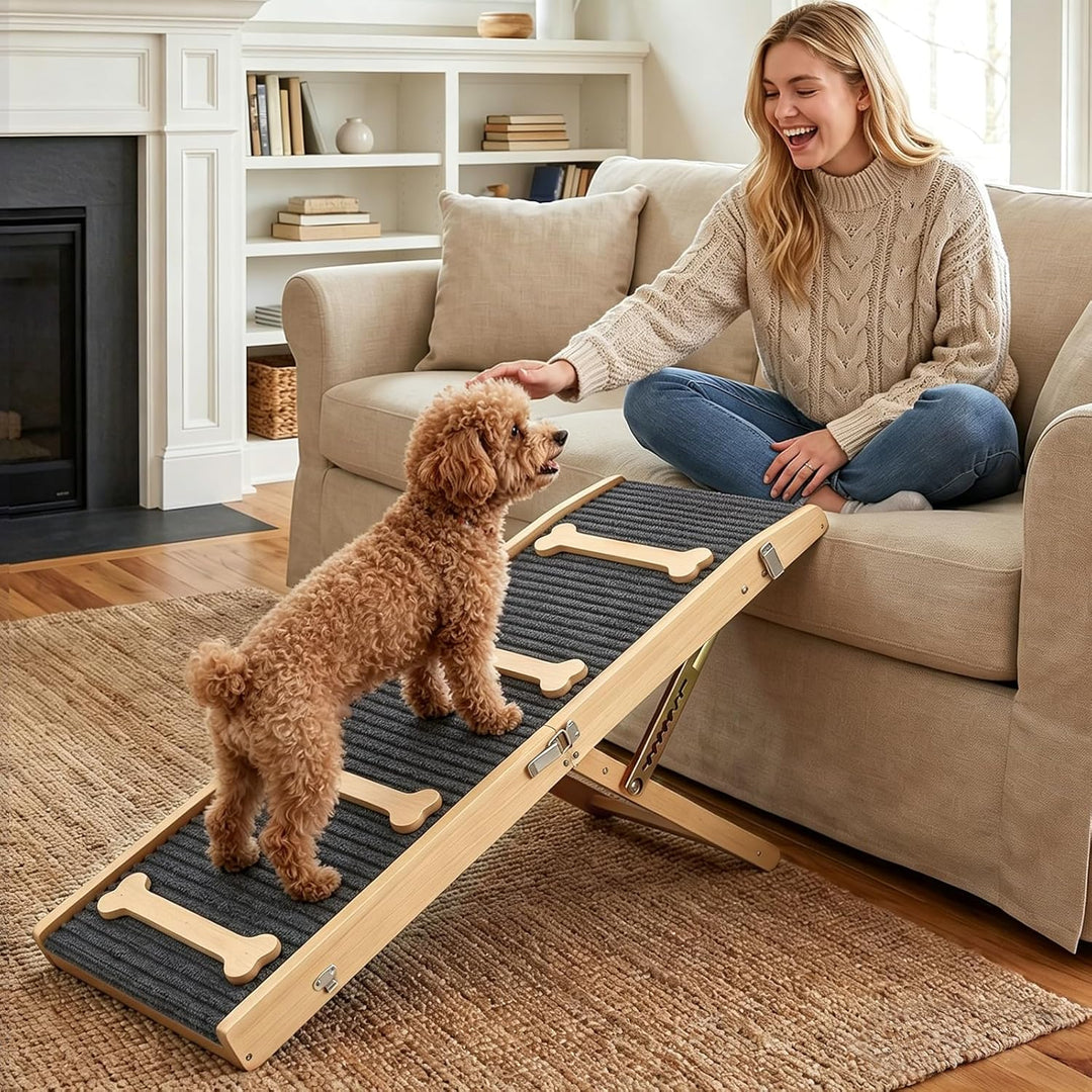 Pawaboo 2026 Verbesserte Hundebrücke Für Couch, Faltbare Kleine Hundebrücke Für Sofa Mit 7 Einstellb