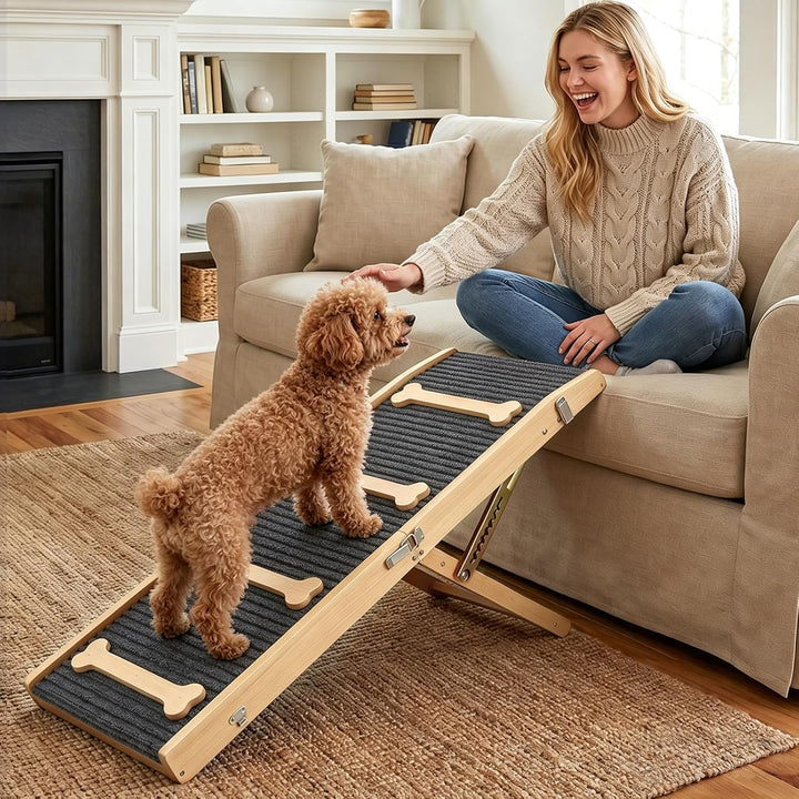 Pawaboo 2026 Verbesserte Hundebrücke Für Couch, Faltbare Kleine Hundebrücke Für Sofa Mit 7 Einstellb