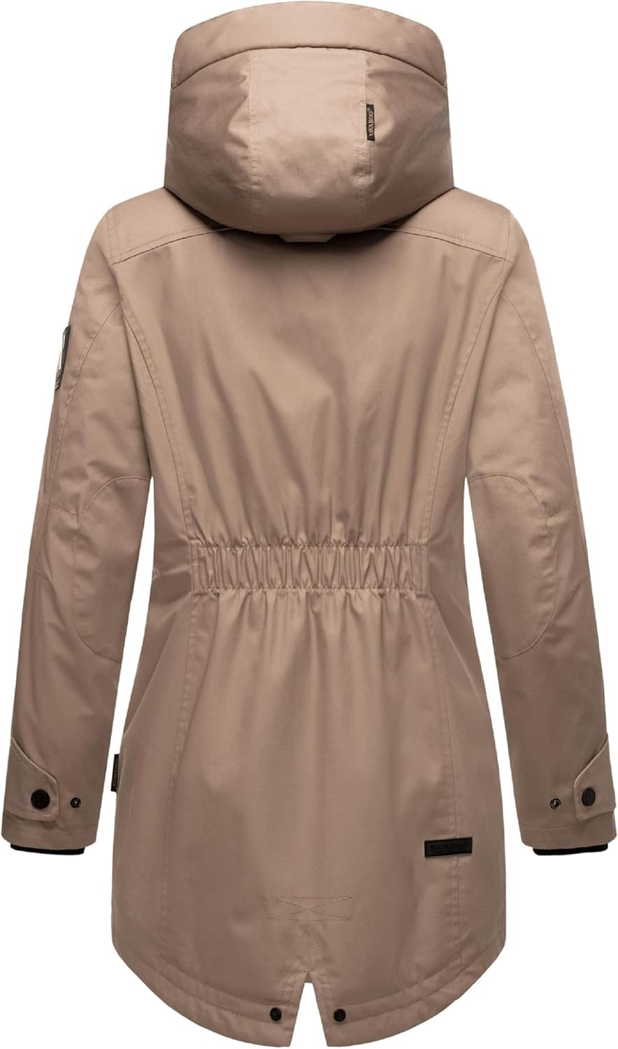 Navahoo Damen Übergangsjacke Warmer Kurzmantel Regenjacke mit Kapuze Brinjaa XS-XXL S Taupe Grey, S
