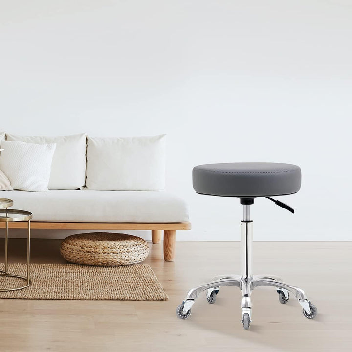 Ainilaily Hocker mit Rollen - Rollhocker höhenverstellbar 10cm Polsterung -Werkstatthocker Sitzhöhe