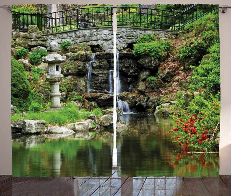 ABAKUHAUS Natur Rustikaler Gardine, Wasserfall Garten, Schlafzimmer Kräuselband Vorhang mit Schlaufe