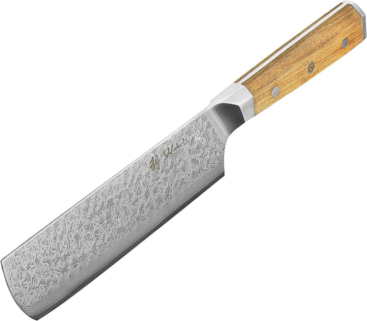Wakoli Oribu Nakirimesser 18 cm extrem scharfe Klinge aus 67 Lagen I Damast Küchenmesser und Profi K