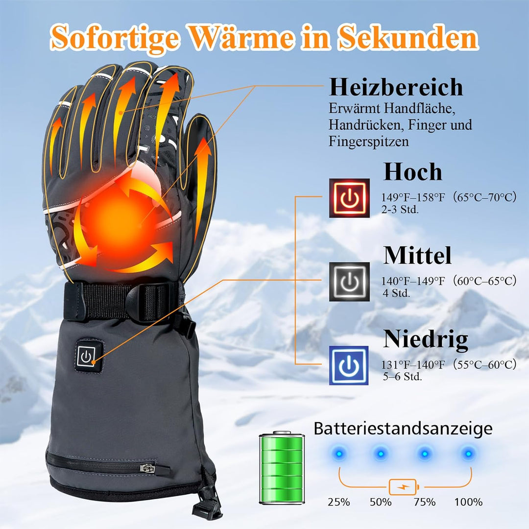 Minthouz W13 Beheizte Handschuhe, 5V 5000mAh Akku Beheizbare Handschuhe für Herren Damen, Wärmehands