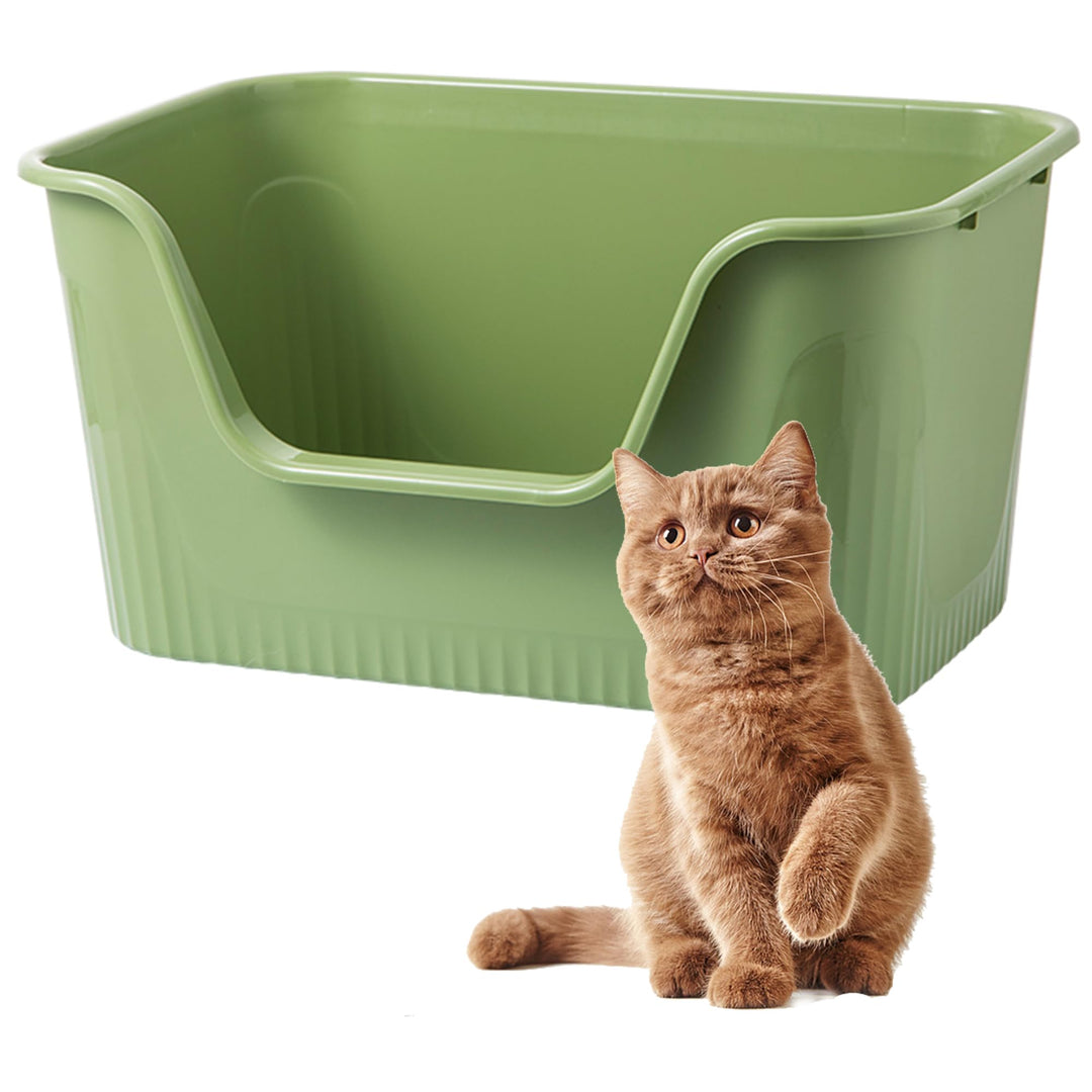 Vealind Offen Katzenklo XL, Katzentoilette Hoher Rand, 55x40x26cm Gross Katzenklo, katzentoiletten E