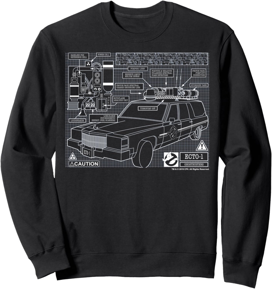 Ghostbusters Ecto-1 Schematics Sweatshirt