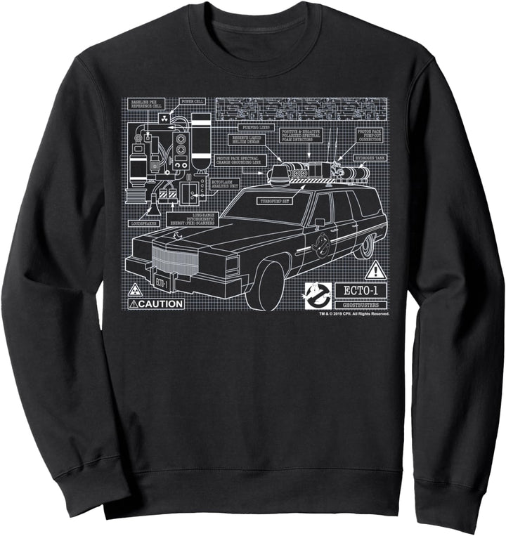 Ghostbusters Ecto-1 Schematics Sweatshirt