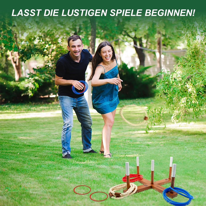 SunNordic Ringwurfspiel-Set aus Holz, Strandspiel für Kinder, Erwachsene und die ganze Familie, inkl