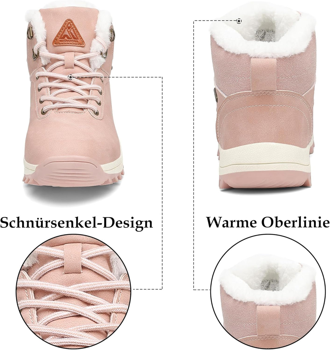 Mishansha Damen Herren Winterschuhe Warm Gefüttert Winterstiefel Wasserdicht Trekking Wanderschuhe G