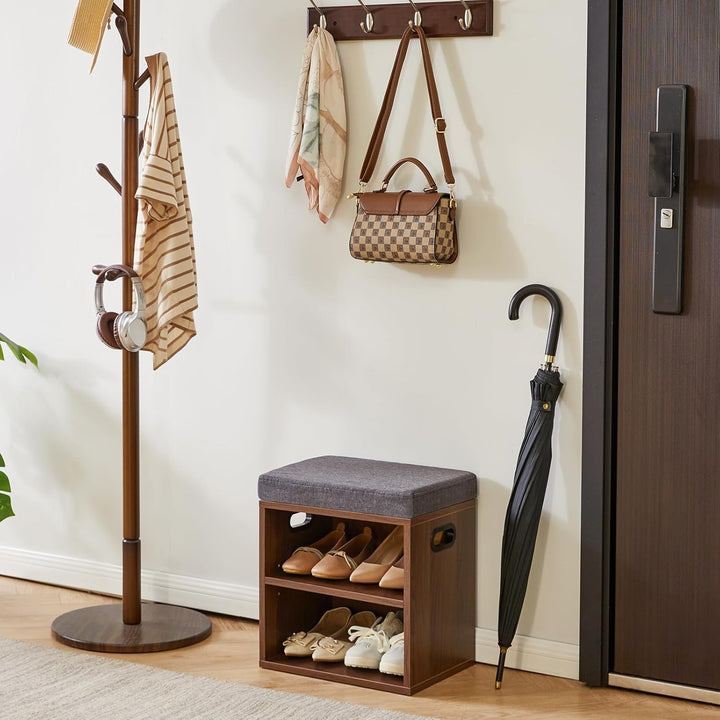 YMYNY Schuhbank mit Sitzfläche, Schuhschrank mit sitzbank, Schuhregal Klein mit Sitzbank, Sitzbank m