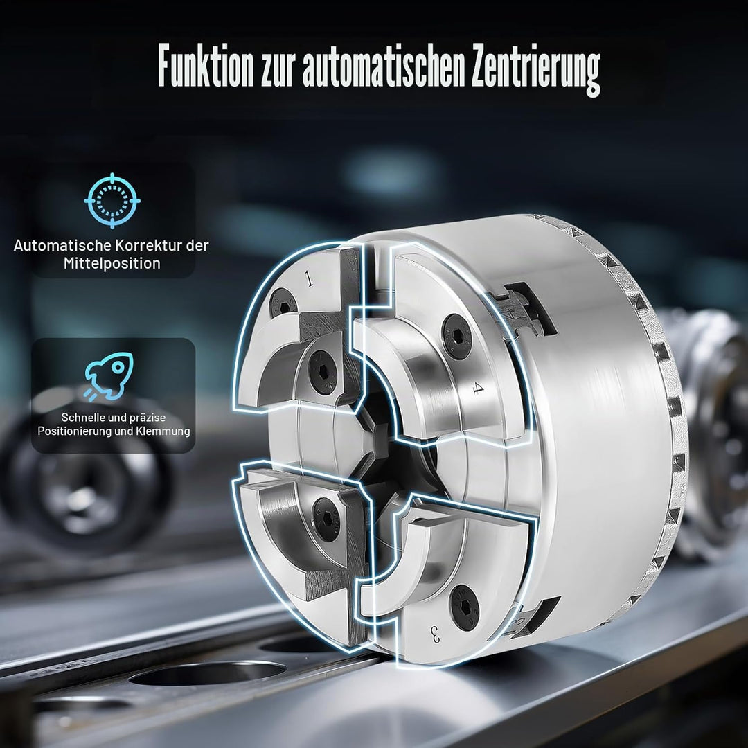 4-Backen Selbstzentrierendes Spannfutter Backenfutter Drechselfutter M33 Für Drechselbank Drechselme