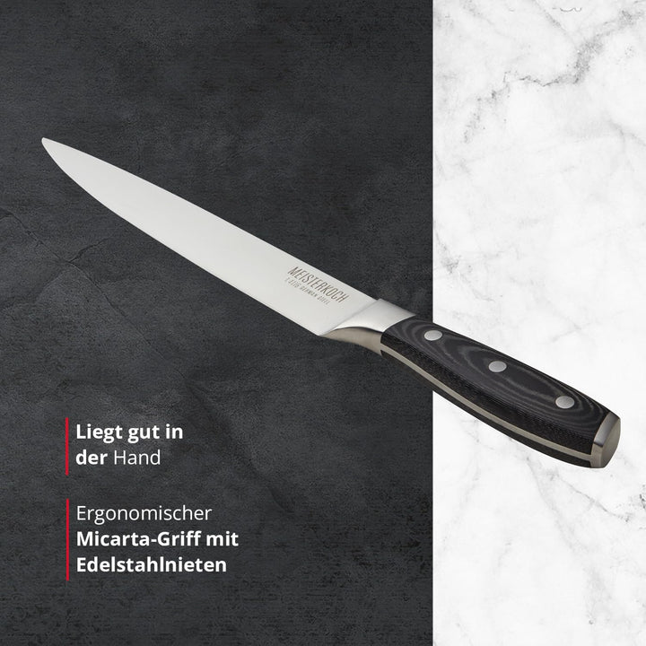 MEISTERKOCH Fleischmesser Messer Küchenmesser | 20 cm Klinge aus rostfreiem deutschen Edelstahl | er