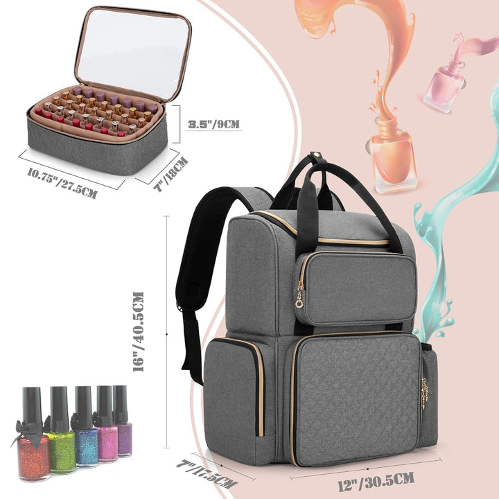 Luxja Nagellack Organizer Tasche für 70 Flaschen Nagellack, Nagellack Aufbewahrung Tasche für Nagelt