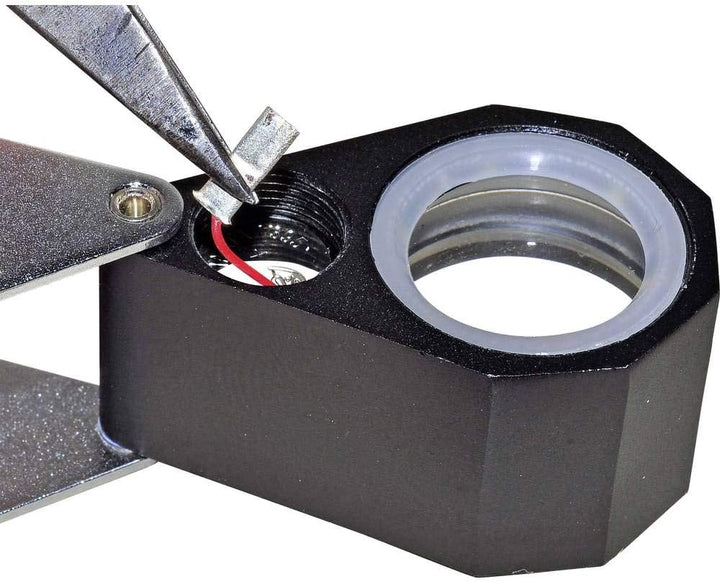 RONA 450777 Steinlupe mit LED-Beleuchtung Vergroesserungsfaktor: 10 x Linsengroesse: (Ø)