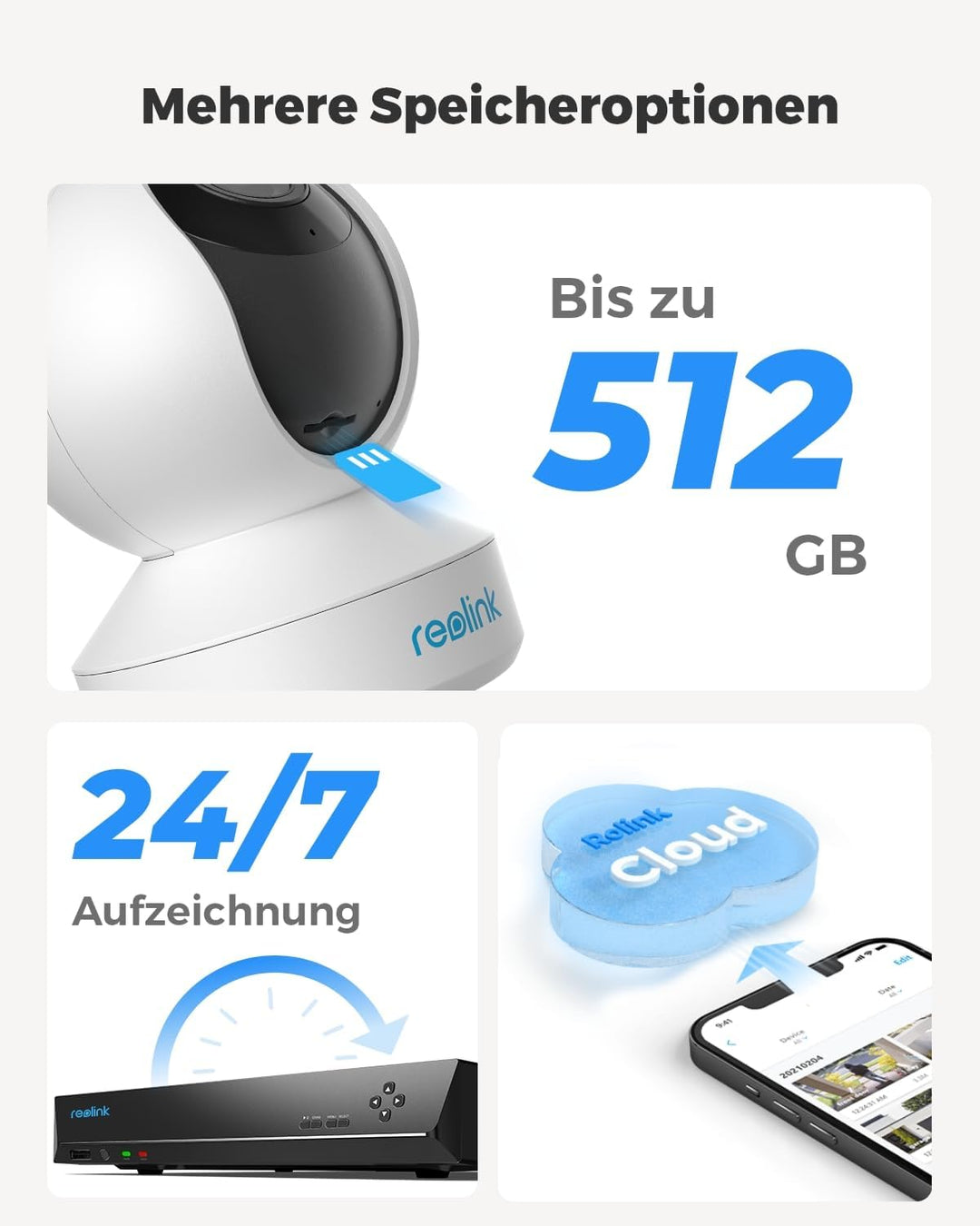 Reolink 5MP PTZ Überwachungskamera WLAN Kamera Innen, 355°/50° Schwenkbare WiFi IP Kamera Indoor mit