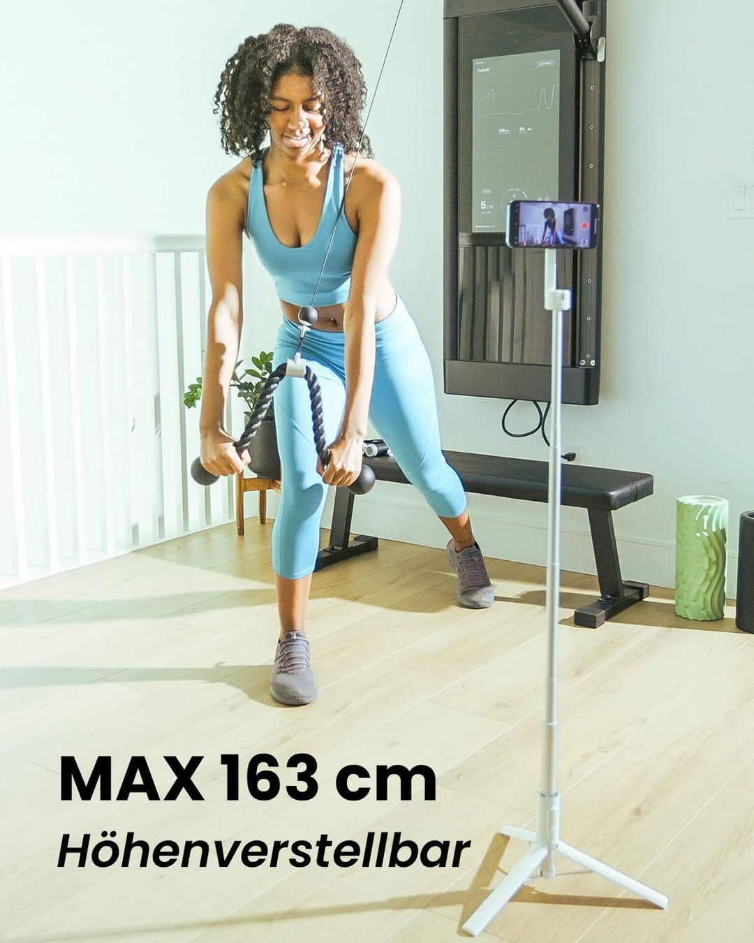 KraftGeek 163cm Magnetisches Selfie Stick Stativ, Stark Aluminium Halter für Magsafe-Handy mit Abneh