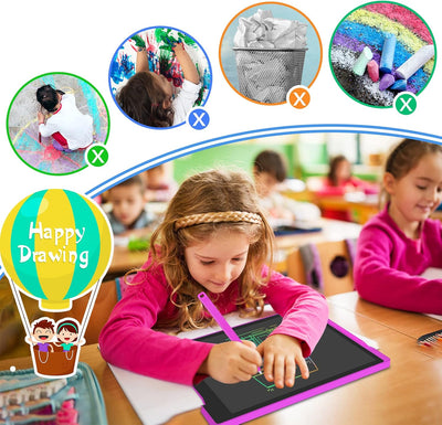 GUYUCOM LCD Schreibtafel 12 Zoll LCD Zaubertafel, Bunte Kinder Zeichentafeln Mal Tablet, Verbesserte
