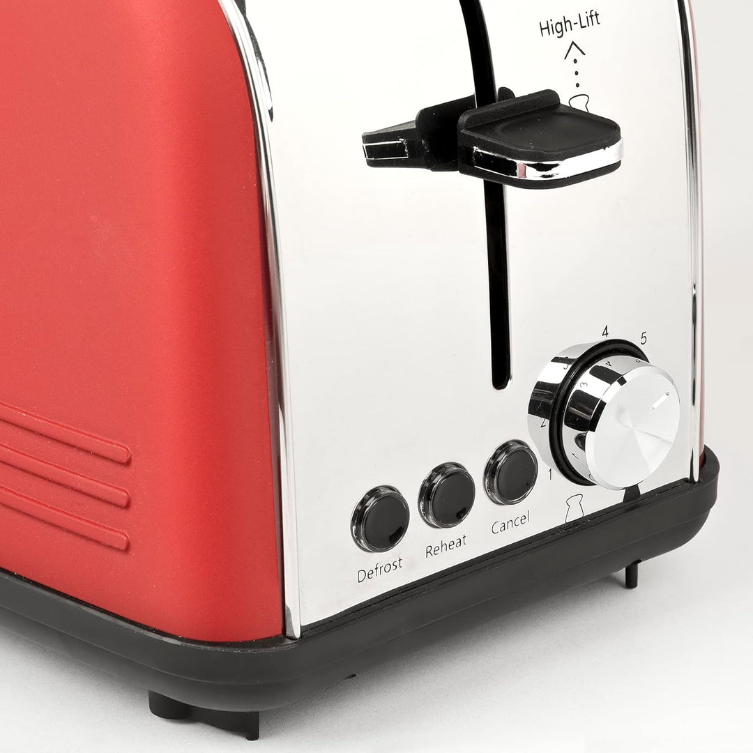Girmi TP57 Toaster, 800 Watt, Körper und Zange, Edelstahl, Rot