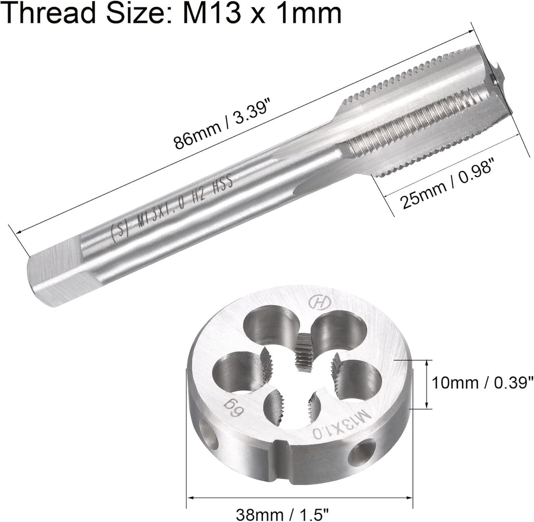 sourcing map Gewindebohrer M13 x 1mm Gewindebohrer mit Legierungswerkzeug, M13 x 1mm